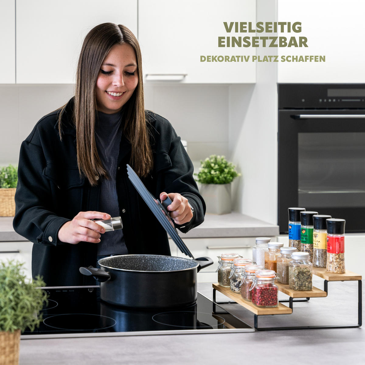 GEWÜRZREGALE 2er-Set, schwarz - Schwarz, Holz (32/14/27cm) - bremermann