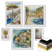 WANDBILDER 5er-Set - 50x50 cm & 20x30 cm & 40x60 cm Weißer Rahmen - Monochromatische Brückentürme - Weiß, Kunststoff (40/60cm) - ArtPrintCave