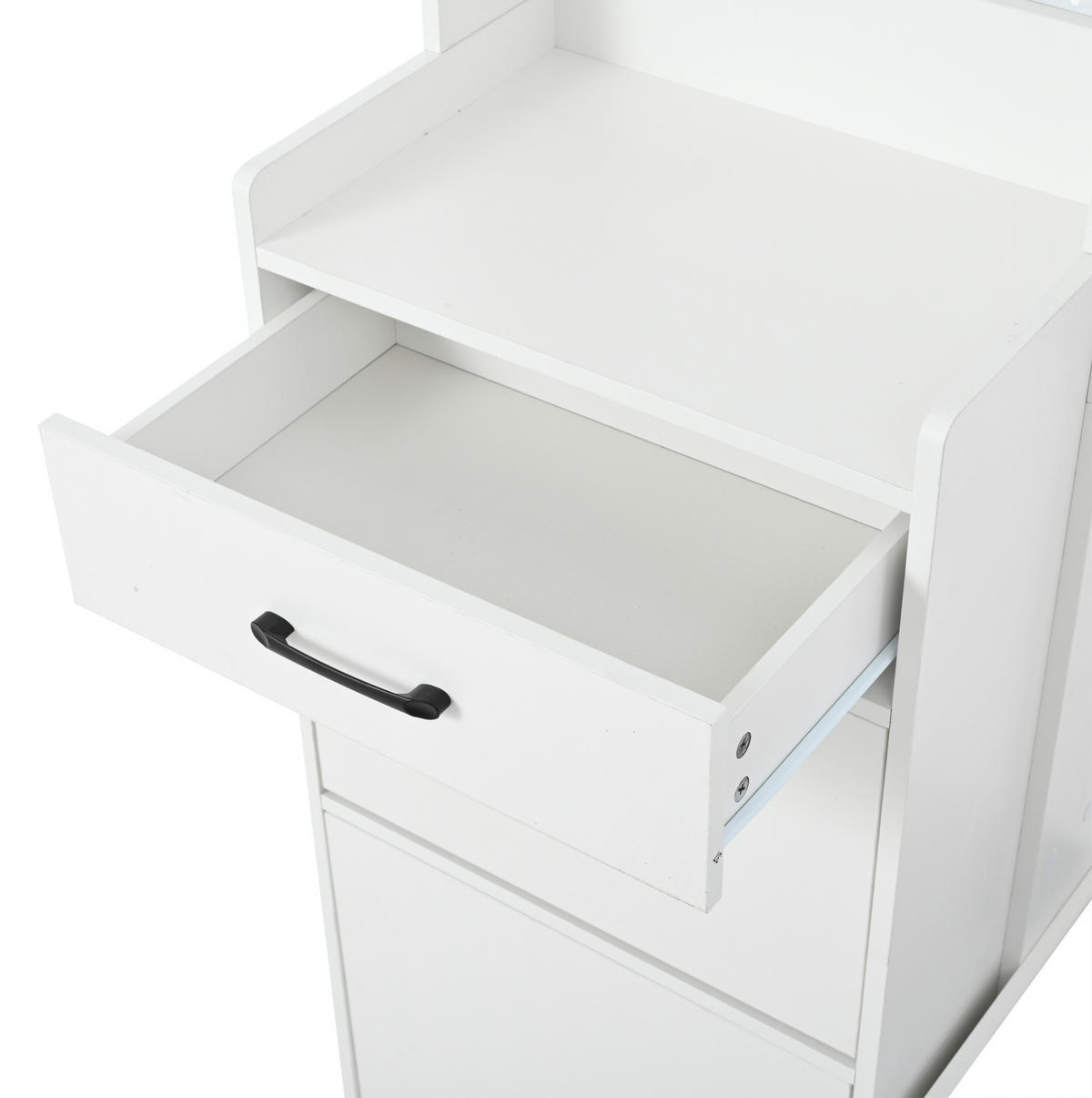 GARDEROBE 7-in-1 mit Schuhbank 110 x 35 x 175,5 cm Spanplatte White - Weiß, Holzwerkstoff (35/175.5/110cm) - Beauniv