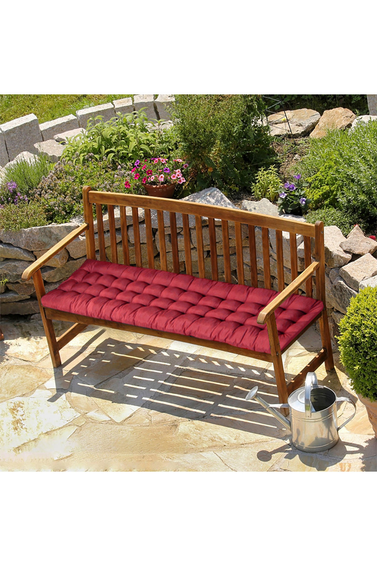 SONNENLIEGENAUFLAGE für Garten- und Terrassenstühle aus Polyester Schaumstoff in Rot 160 cm B x 50 cm - Rot, Textil (50/160cm) - Livingandhome