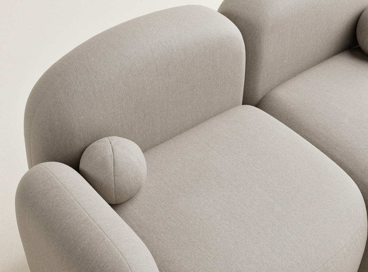 ECKSOFA Bahama Beige Webstoff - Beige/Schwarz, Holz/Holzwerkstoff (190/146cm) - Maison de Reve