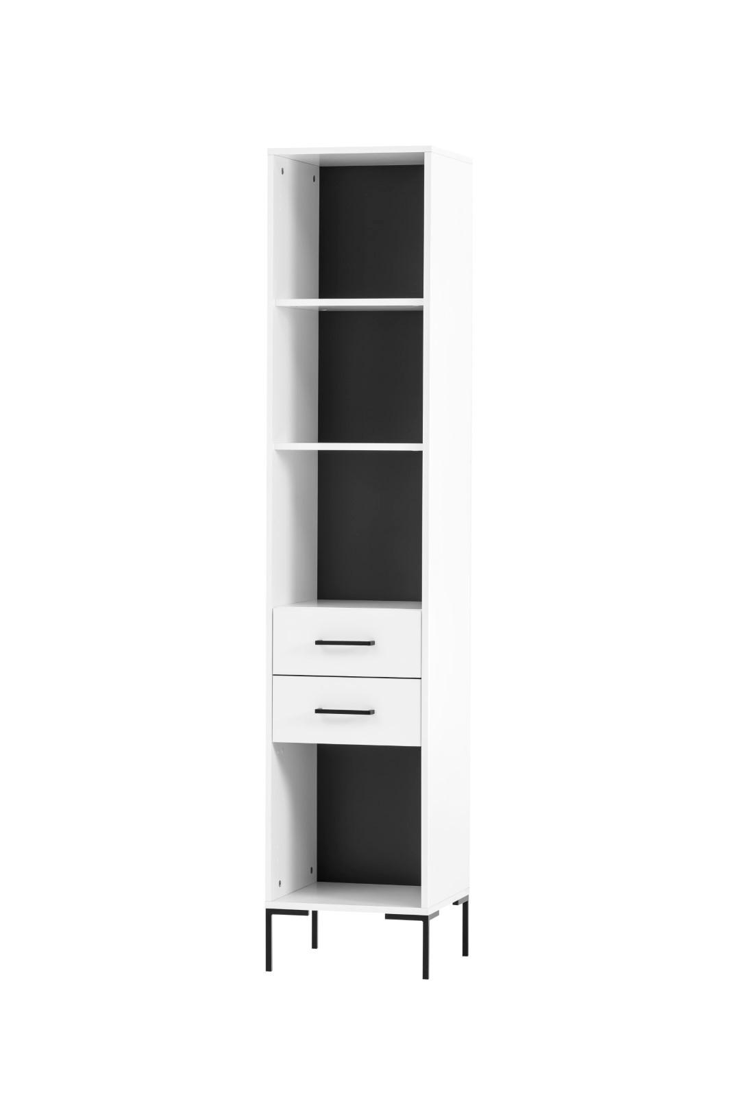 HOCHSCHRANK Panda 195x40x40 cm 4 Fächern & 2 Schubladen Weiß - Weiß, Holz (40/195/40cm) - PROREGAL