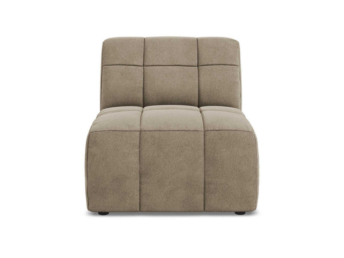 SOFAELEMENT Samt Stoff Beige - Beige/Schwarz, Holzwerkstoff/Kunststoff (75/77/90cm) - Makamii