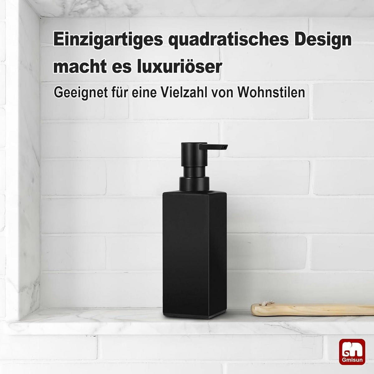 SEIFENSPENDER Glas matt schwarz 350ml - Schwarz, Glas (18.5/5.7/5.7cm)