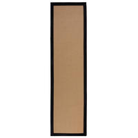 TEPPICH Jute mit Bordüre, Geometrisch-Design TRENT KIRA, Braun-Schwarz 60x230 cm - Schwarz/Naturfarben, Textil (60/230cm) - KADIMA DESIGN