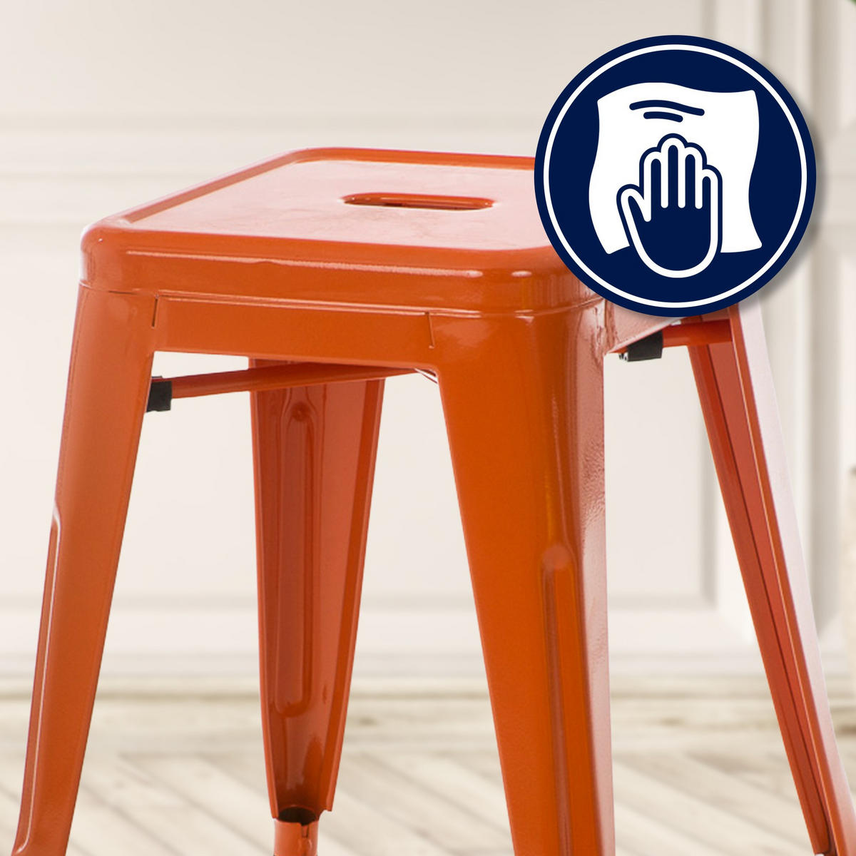 SITZHOCKER Arvida orange - Orange, Metall (40/46/40cm) - TPFLiving