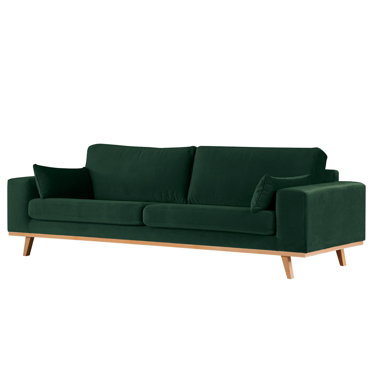 3-SITZER SOFA - Buchefarben/Grün, Textil (237/81/88cm) - home24