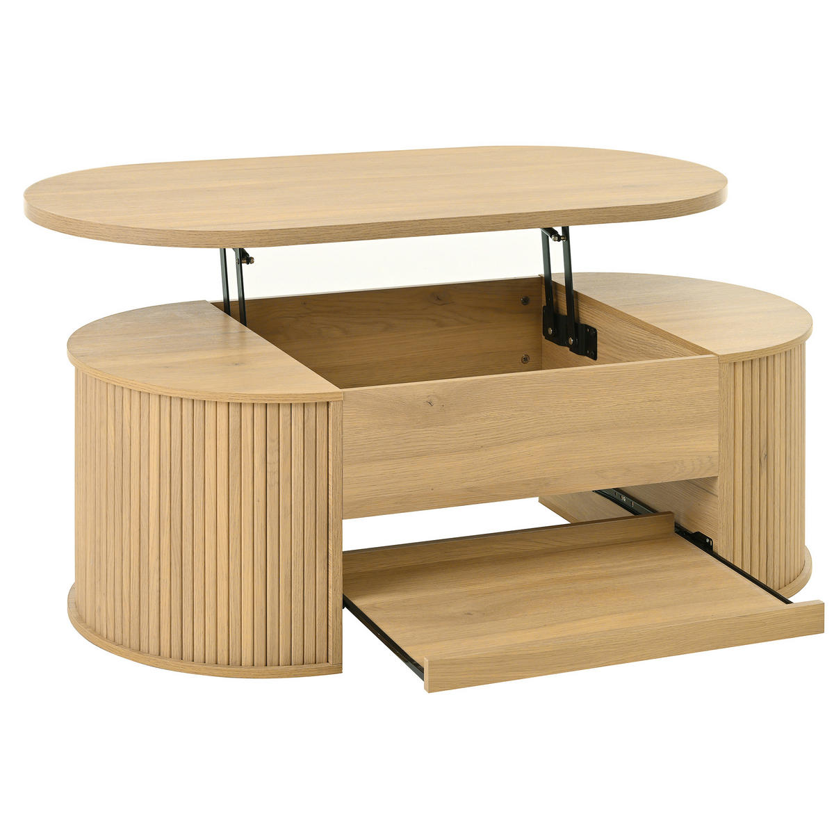COUCHTISCH Liftfunktion Stauraum Holz - Naturfarben, Holz (55.5/110/40cm) - Fortuna Lai
