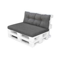PALETTENKISSEN 120/80/10 cm, in Dunkelgrau, für 2 Personen, mit Rückenteil - Dunkelgrau, Naturmaterialien (120/10/80cm) - Best for Kids