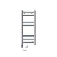 BADHEIZKÖRPER elektrisch Sahara 500x1200 mm Chrome gebogen mit Heizstab 900W - Chromfarben, Metall (3/120/50cm) - LuxeBath