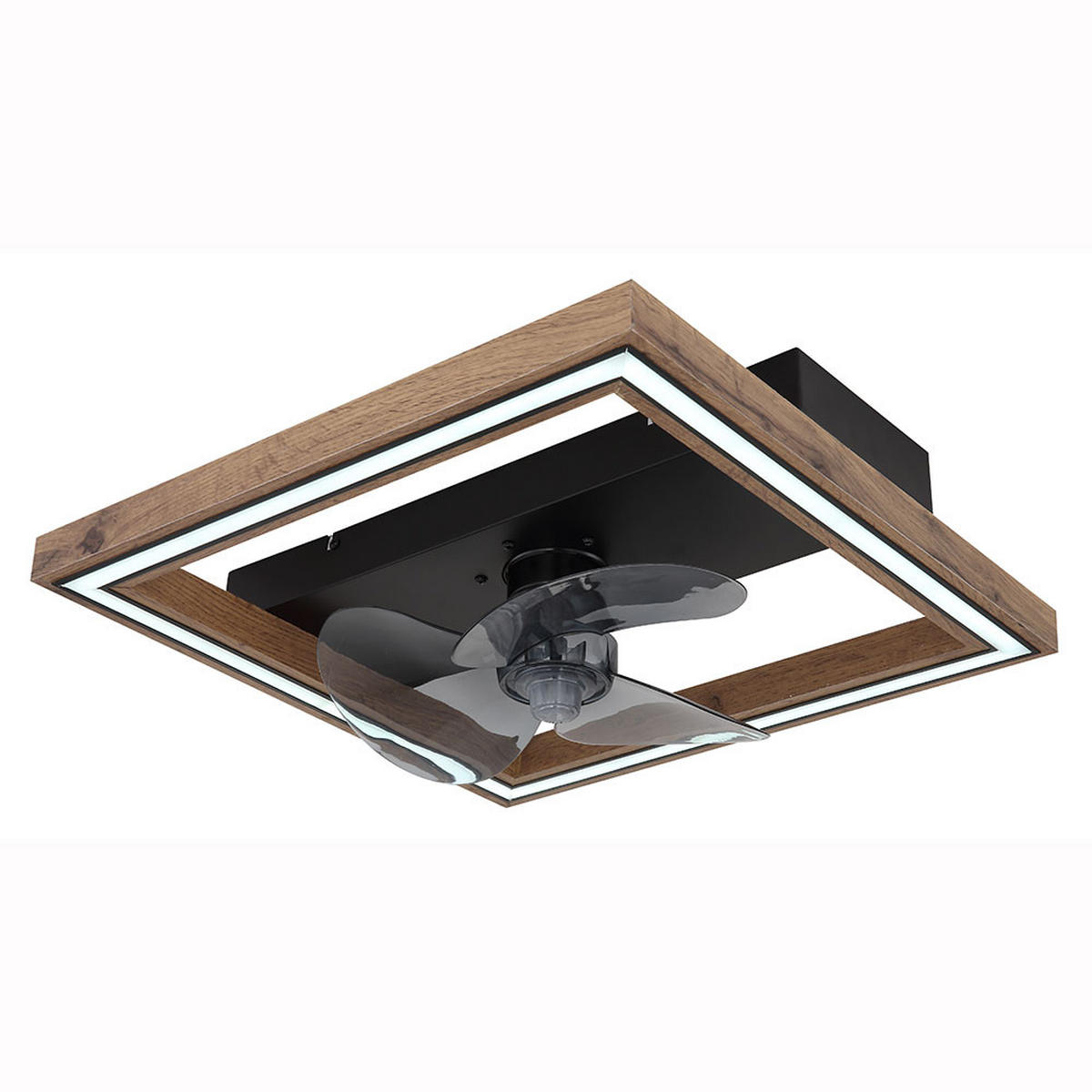 LED DECKENLEUCHTE Celinata Braun Holzoptik - Braun, Metall (44/44/13.5cm) - Globo Lighting