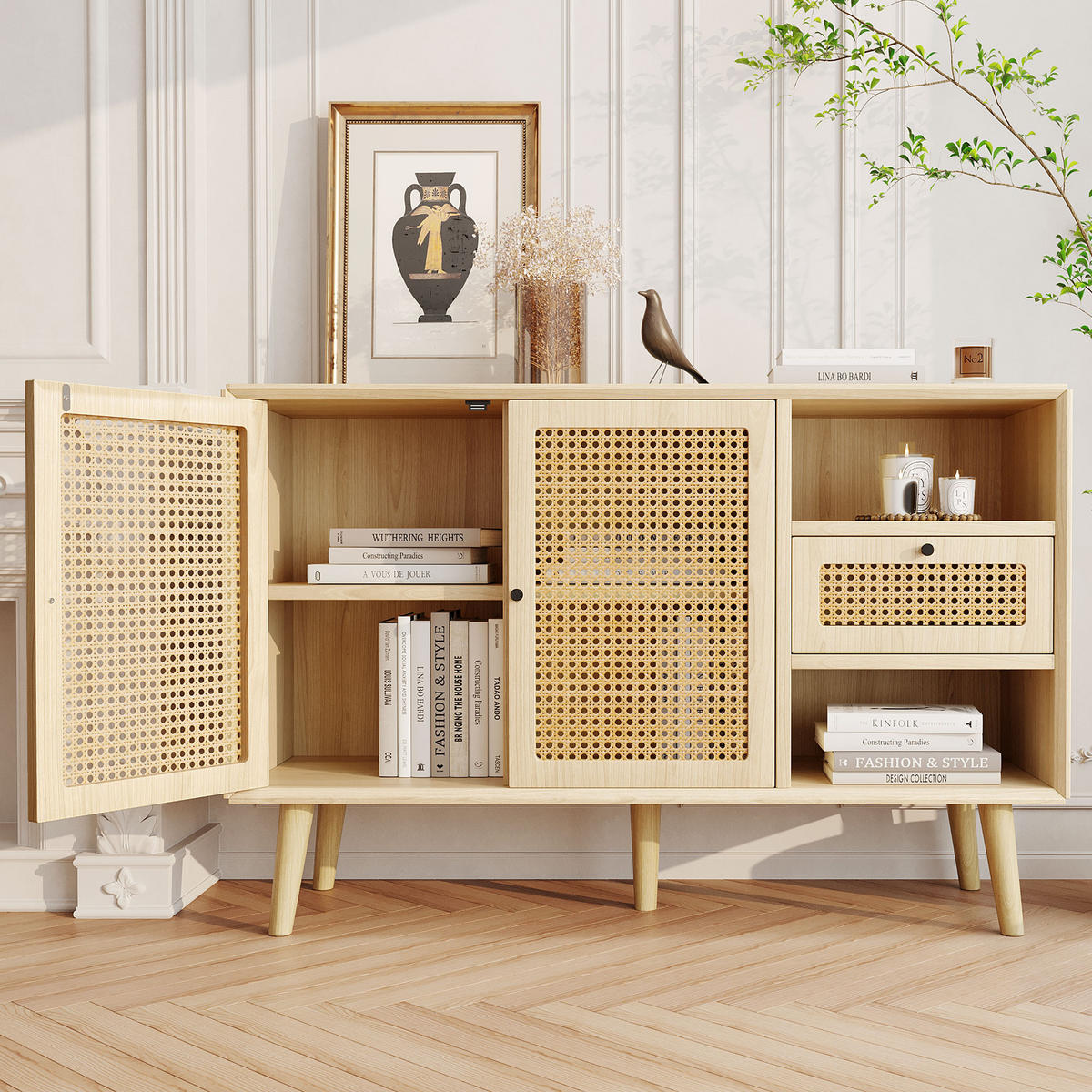 SIDEBOARD Eichenholzoptik 120/40/80 cm - Hellbraun, Holzwerkstoff (40/80/120cm) - Urban Meuble