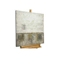 ACRYLBILD HANDGEMALT 80/80 cm - Beige/Grau, Holz/Textil (80/80cm) - KUNSTLOFT