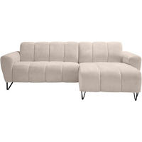 ECKSOFA Volare Mini ohne Schlaffunktion beige rechts, Vega-Stoff - Beige/Schwarz, Textil/Metall (256/165cm) - Beautysofa