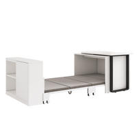 SCHRANKBETT Schreibtisch mit Klappbett 216/116/79 cm aus Metall und Holzwerkstoff mit Stauraum Weiß - Weiß, Metall (90/200cm) - Modenvie