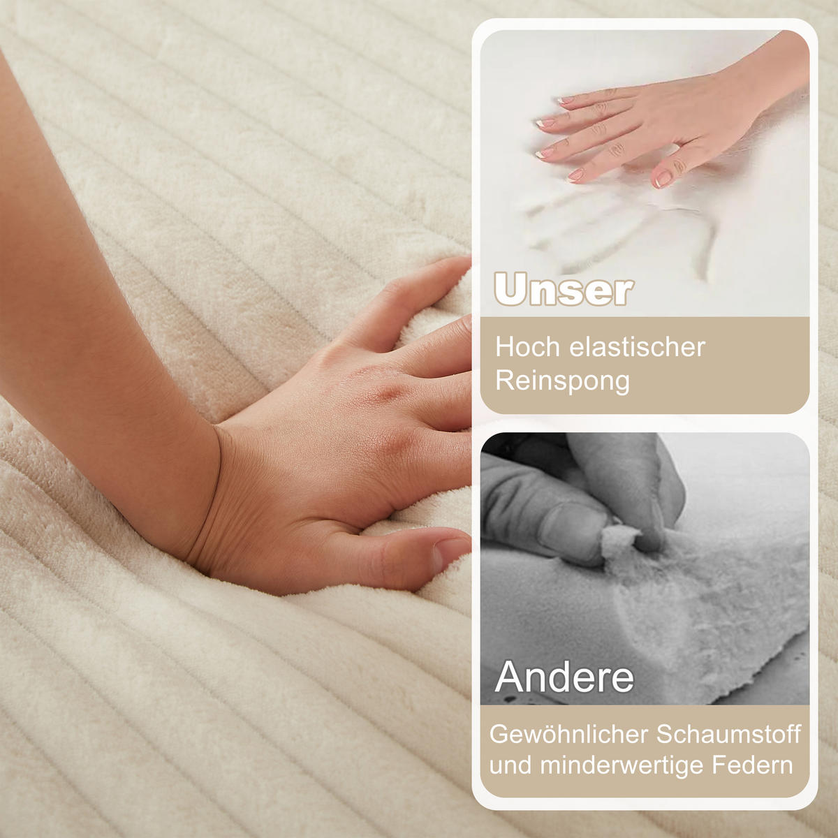 2-SITZER SOFA Cord Minimalistisch & Modular - Beige, Textil (185/72.5/101cm) - Urban Meuble