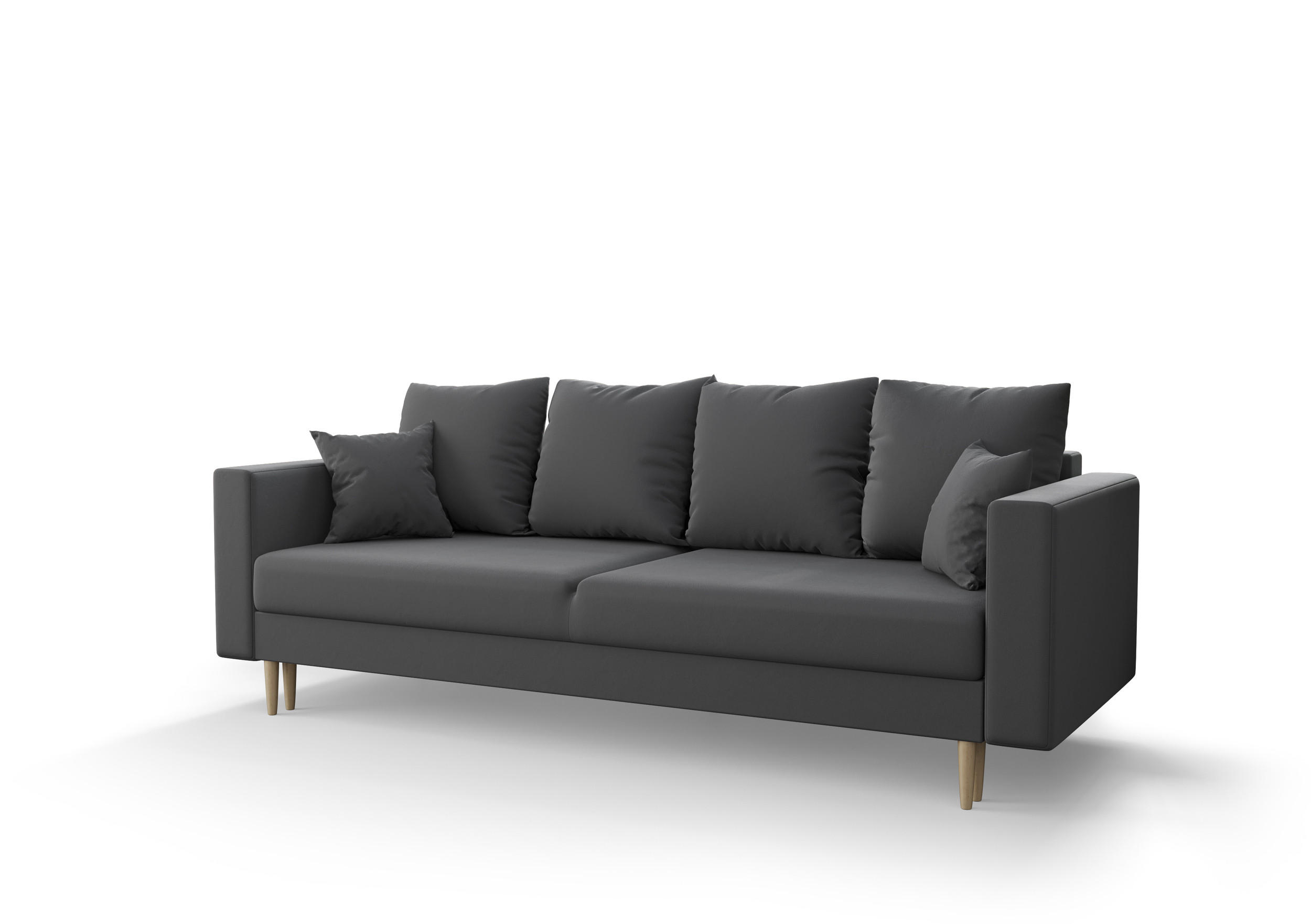 SOFA KRISTI mit Schlaffunktion ITAKA 14 Sofa mit Stauraum - Grau, Textil (90/87/230cm) - Bedante