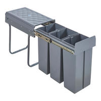 VESTAVĚNÝ KOŠ NA ODPAD Froland - šedá, kov/plast (48/42/26cm) - [en.casa]