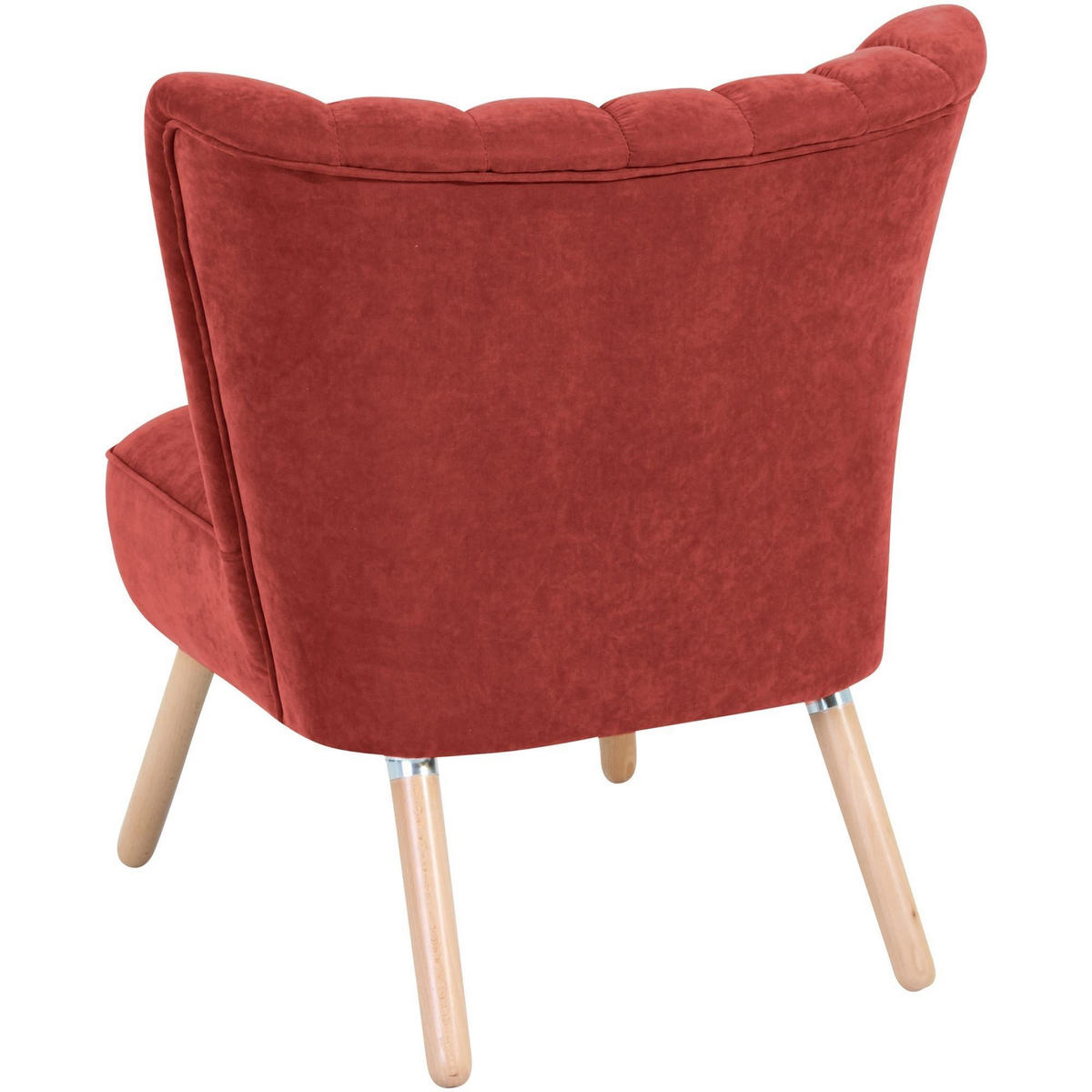 SESSEL Kadisha Bezug Velourstoff Buche natur / terracotta - Rot, Kunststoff (70/80/66cm) - 58aufmkessel