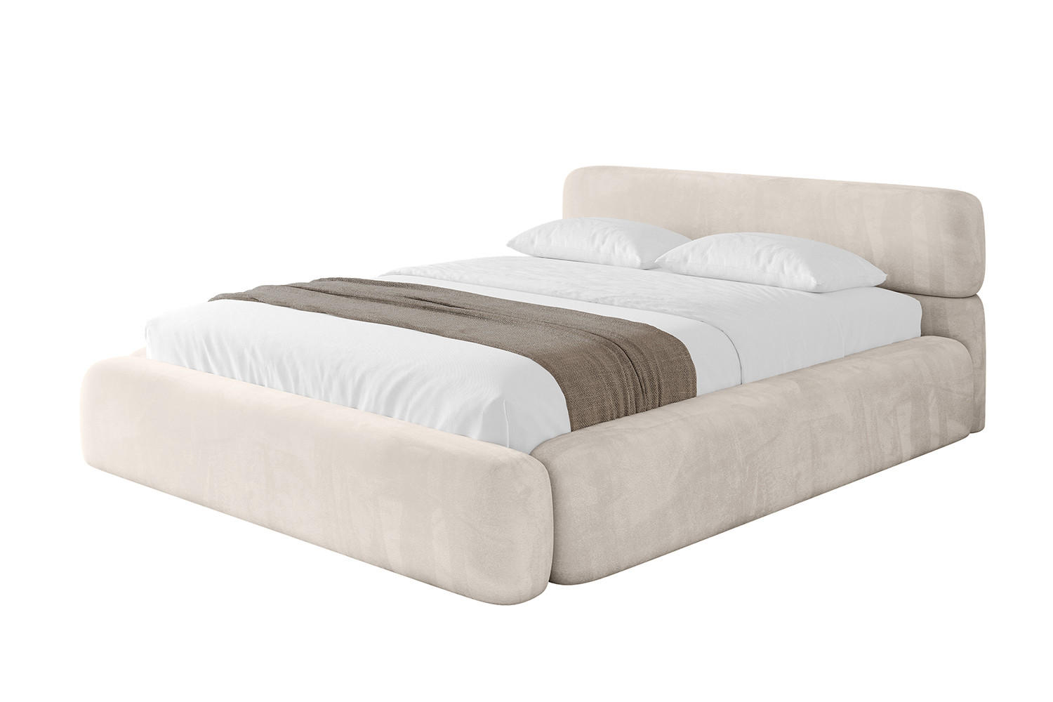 POLSTERBETT mit Bettkasten und Lattenrost, Bett mit Matratze H3/H4 - ENORA-V1 180x200 Beige - Beige, Holzwerkstoff/Textil (180/200cm) - ALTDECOR