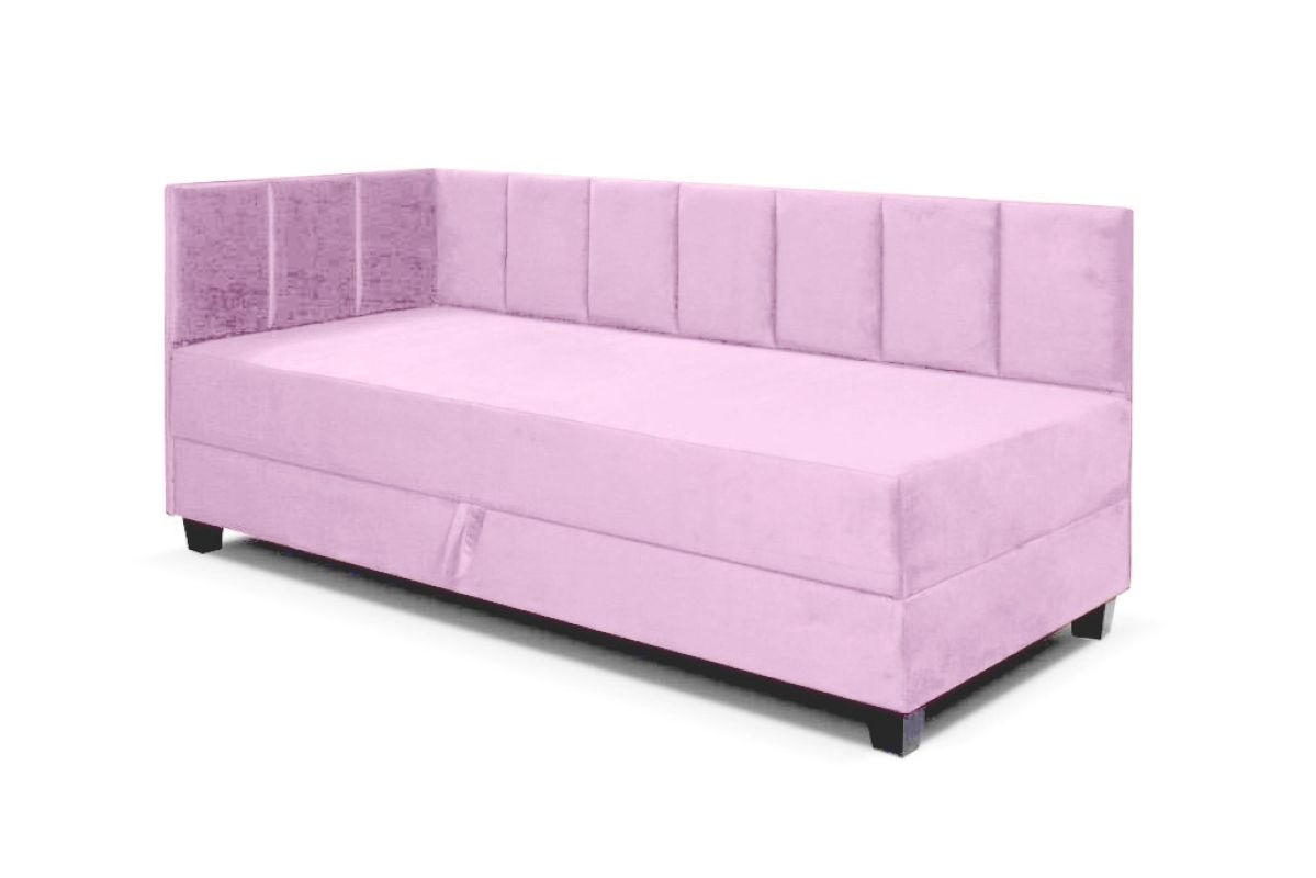 BOXBETT Kinderbett Eryk 100x200 cm mit Matratze und Bettkasten, links, rosa - Rosa, Kunststoff (100/200cm) - Margaret Hadas24