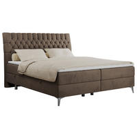 BOXBETT MILEN 180/200 Braun Velvet - H3 - Braun, Holz/Textil (180/200cm) - MKS