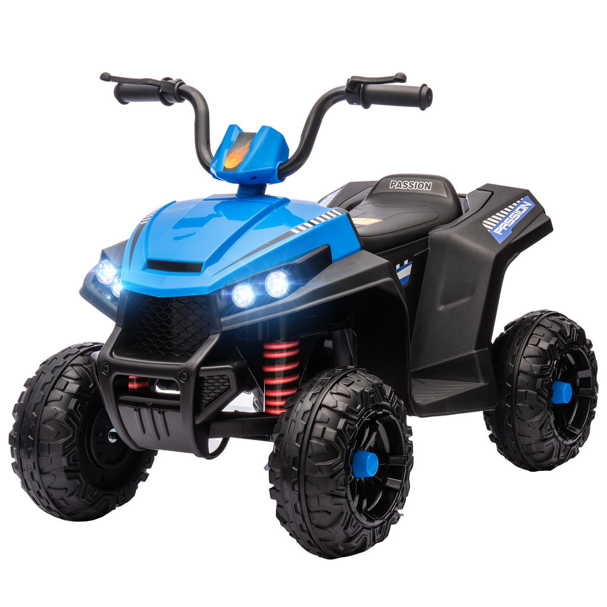 ELEKTRO-KINDERQUAD DE-06258 mit Licht, Musik und 4-Rad-Federung Blau - Blau, Kunststoff/Metall (85/55.5/62cm) - ComfortXL