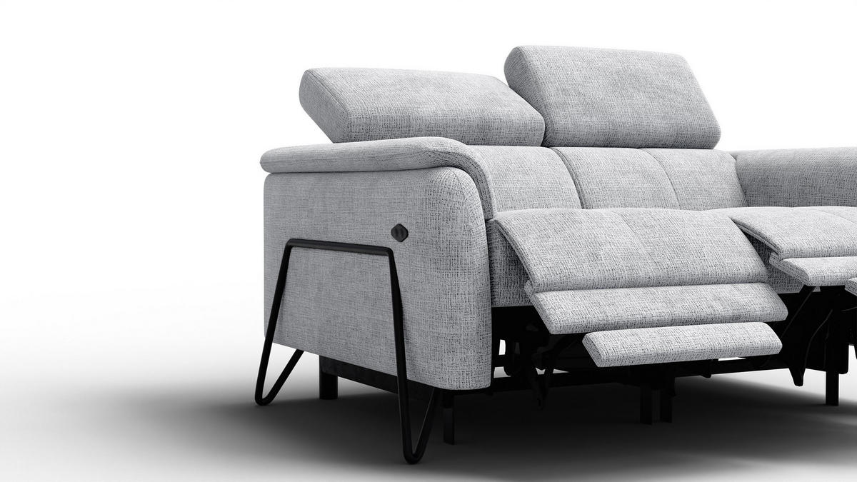 RELAXSOFA RODEN 2-Sitzer, hellgrau - Hellgrau, Holz/Textil (152/82/103cm) - Courtois Laville