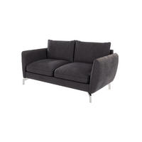 2-SITZER-SOFA Elou Graphit Microfaser - Chromfarben/Graphitfarben, Holz/Textil (172/87/92cm) - S-Style Möbel