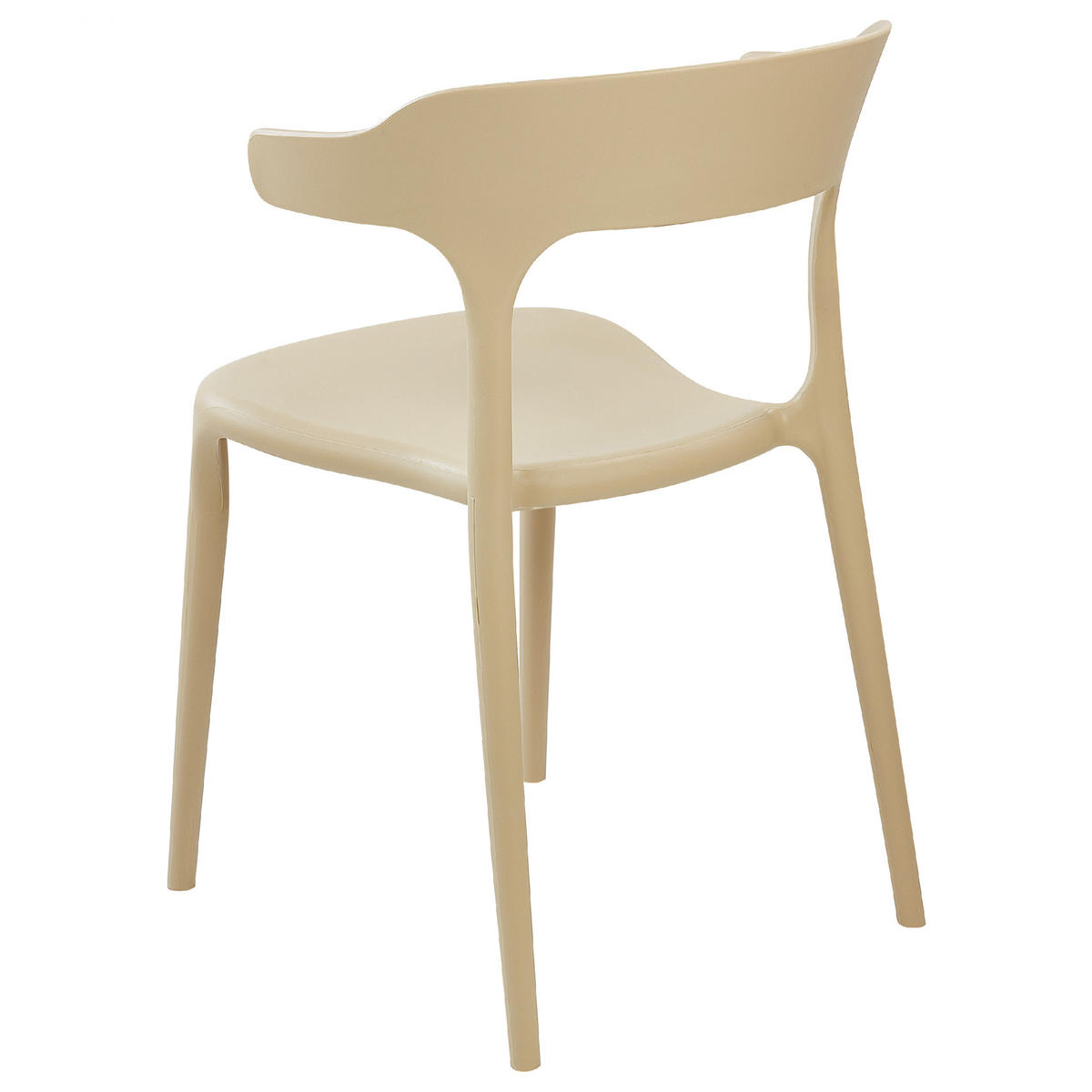 GARTENSTÜHLE 8er-Set Kunststoff sandbeige Gubbio - Beige, Kunststoff (50/76/49cm) - Beliani