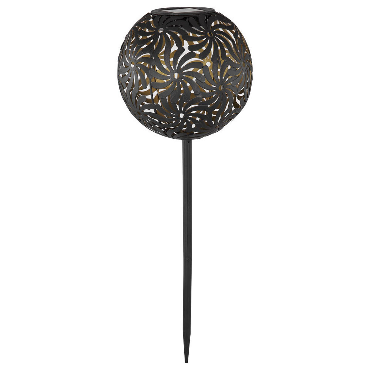 LED AUSSENLEUCHTE Geflechtkugel Schwarz Gold - Schwarz, Metall (18.5/18.5/54cm)