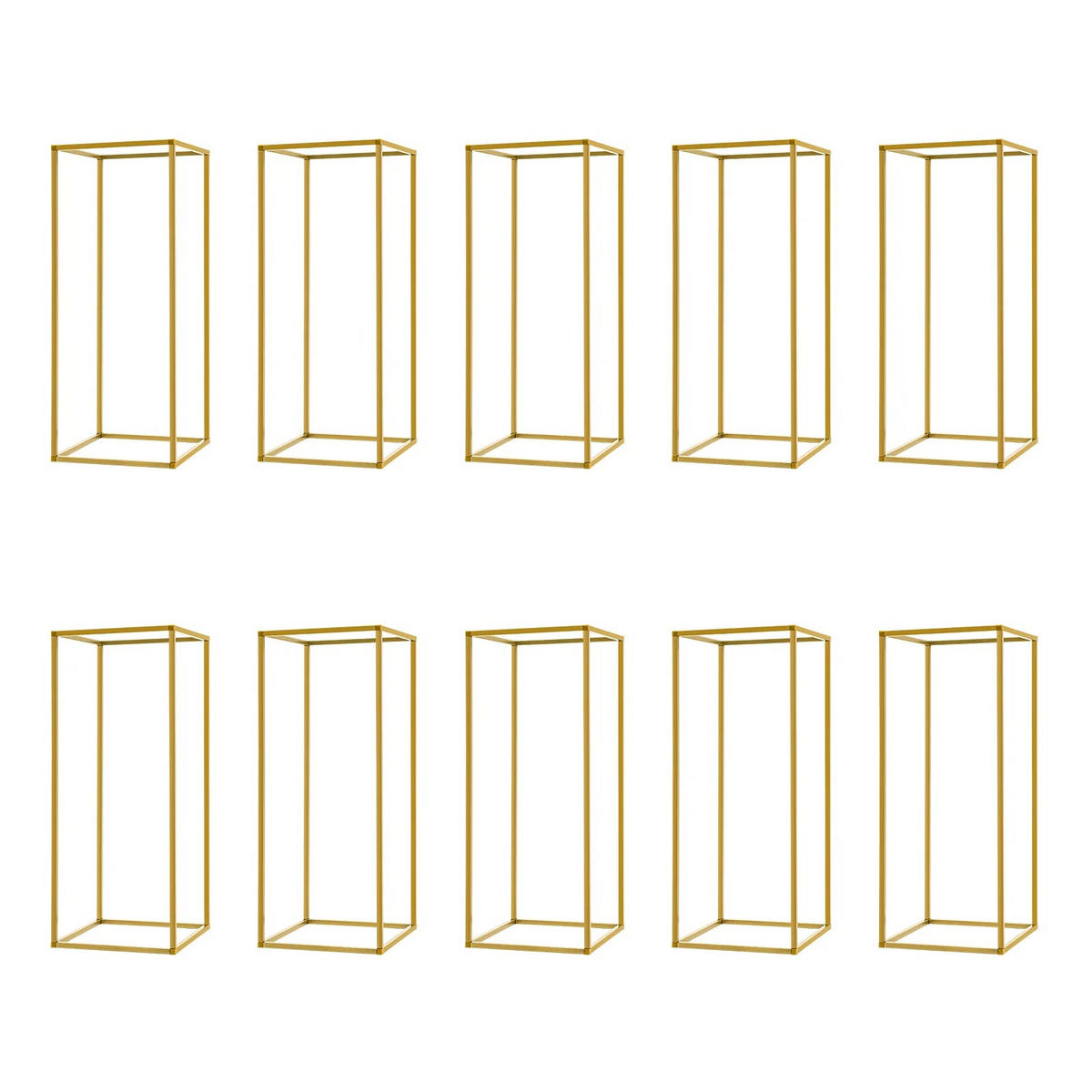 PFLANZENREGAL 10 Stück Gold 23,62 Zoll, 22 lbs pro Ständer, für Hochzeit, Party, Event - Goldfarben, Metall (24/60/24cm) - Kaket