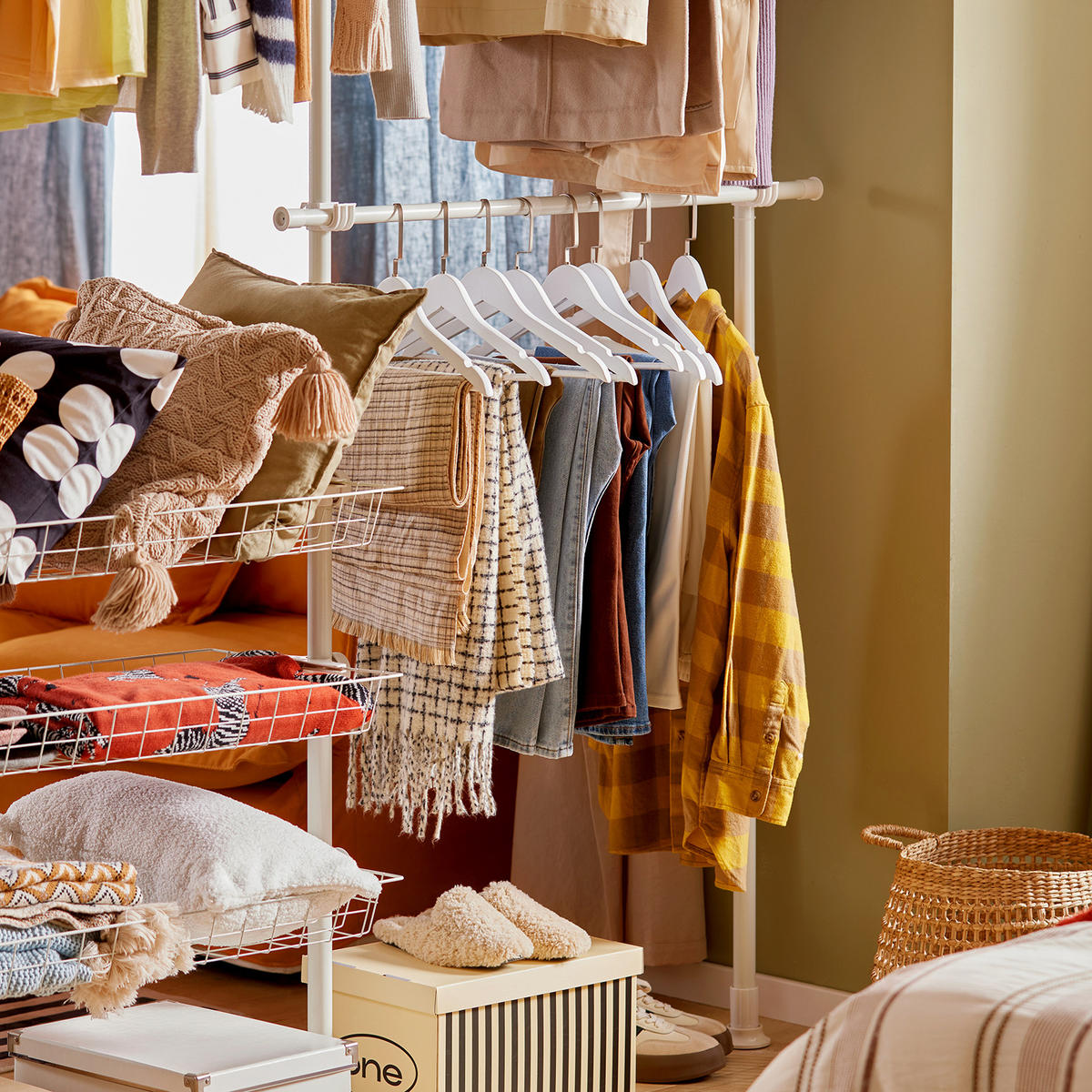 TELESKOP GARDEROBEN SYSTEM Weiß - Weiß, Kunststoff (198/285/1cm) - SoBuy