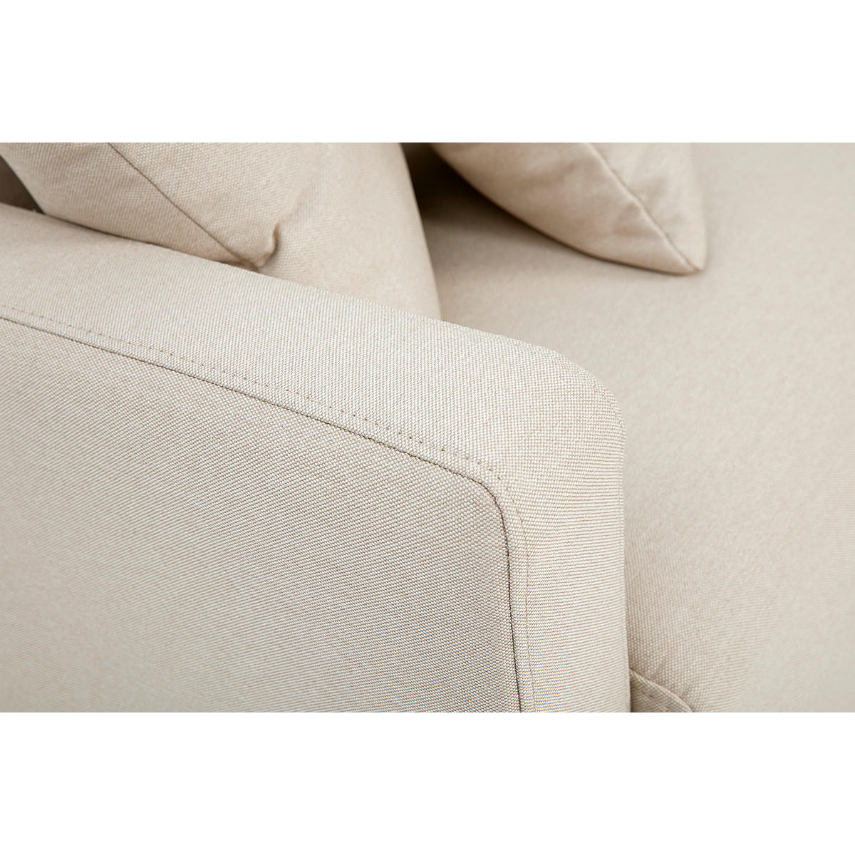 SOFA 2-Sitzer Stoff Beige Holz Hell MUNIK - Beige, Textil (137/81/75.5cm) - Miliboo