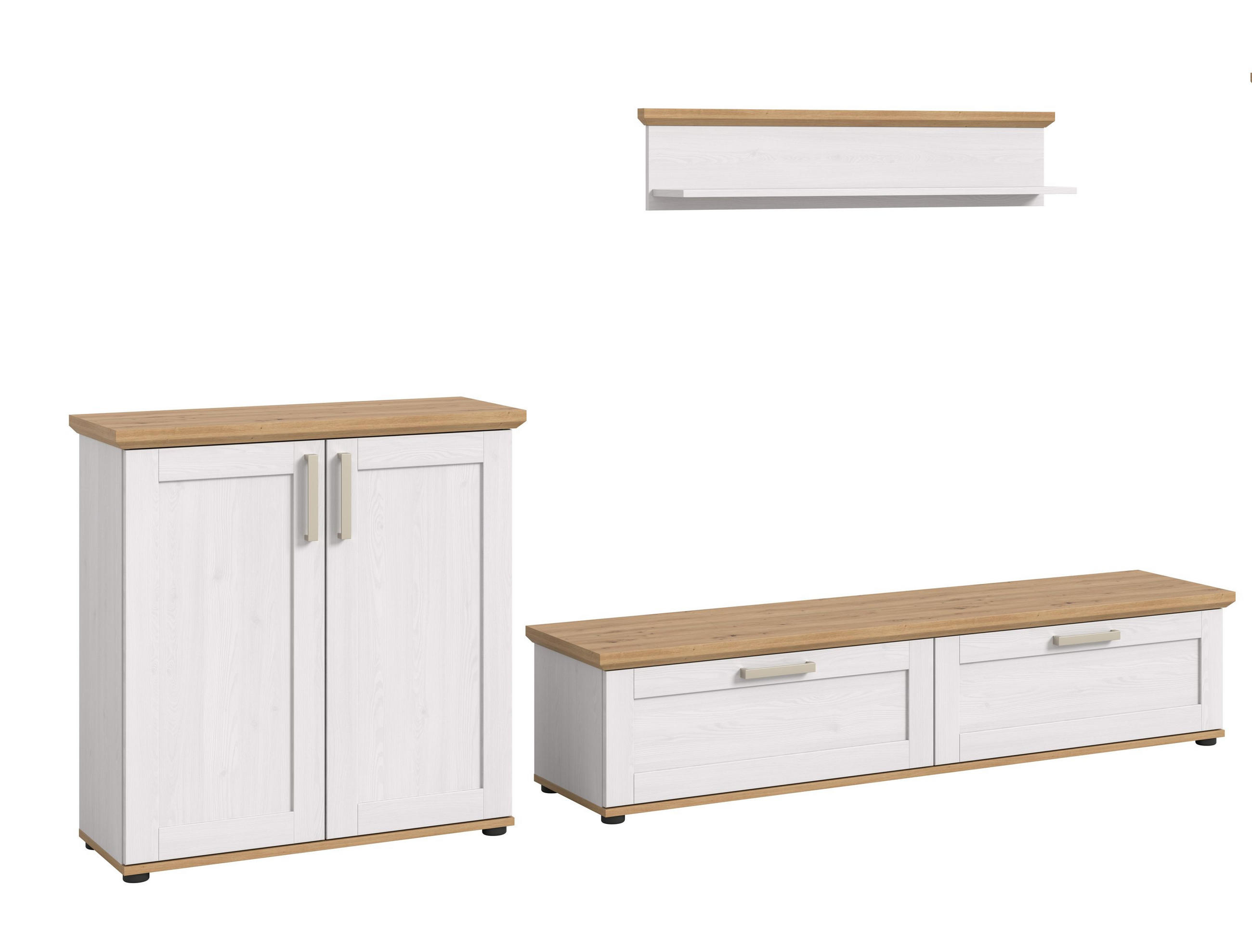WOHNWAND Siena 3 tlg. (B/H/T: ca. 260/151/40 cm) in Sibiu Lärche /Sibiu Lärche - Lärchefarben, Holzwerkstoff (260/151/40cm)