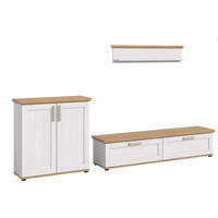 WOHNWAND Siena 3 tlg. (B/H/T: ca. 260/151/40 cm) in Sibiu Lärche /Sibiu Lärche - Lärchefarben, Holzwerkstoff (260/151/40cm)