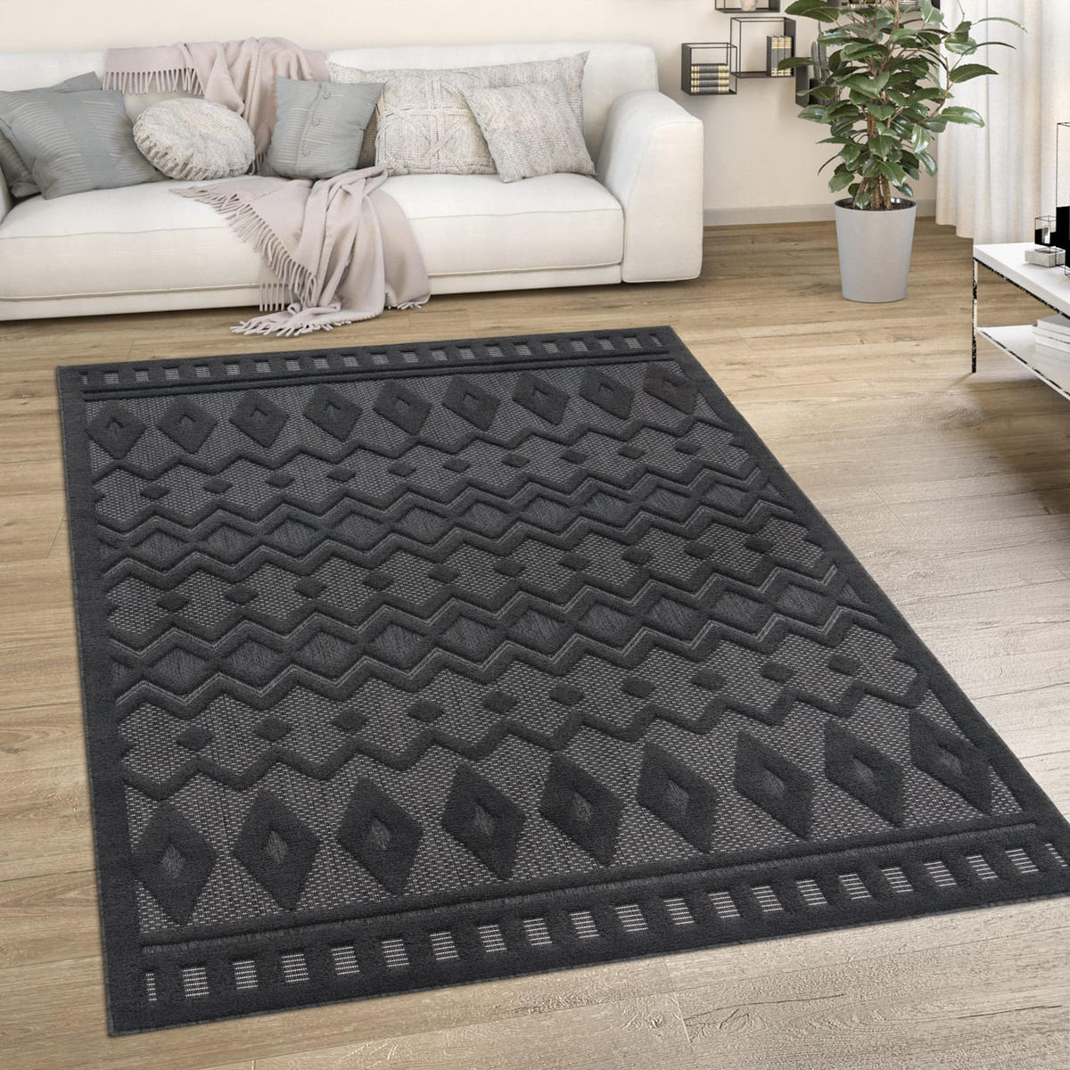 OUTDOORTEPPICH 240/340 cm Livorno 671 - Anthrazit, Kunststoff (240/340cm) - Paco Home