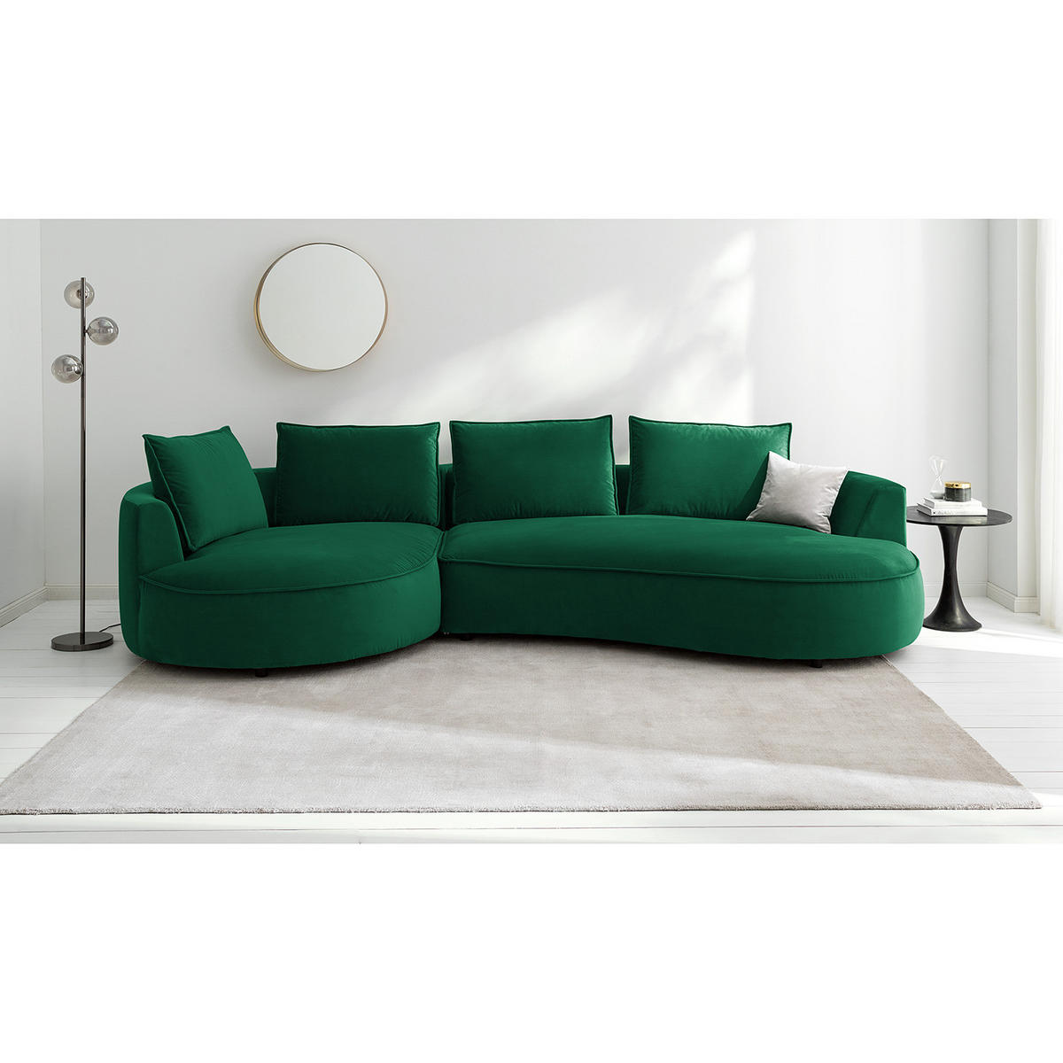 BIGSOFA - Dunkelgrün, Naturmaterialien/Kunststoff (322/82/154cm) - home24