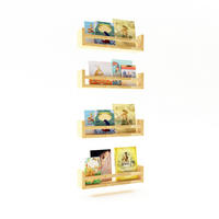 WANDREGAL-SET 4 TLG. Nykarleby - Naturfarben, Holz (44/10/9cm) - [en.casa]
