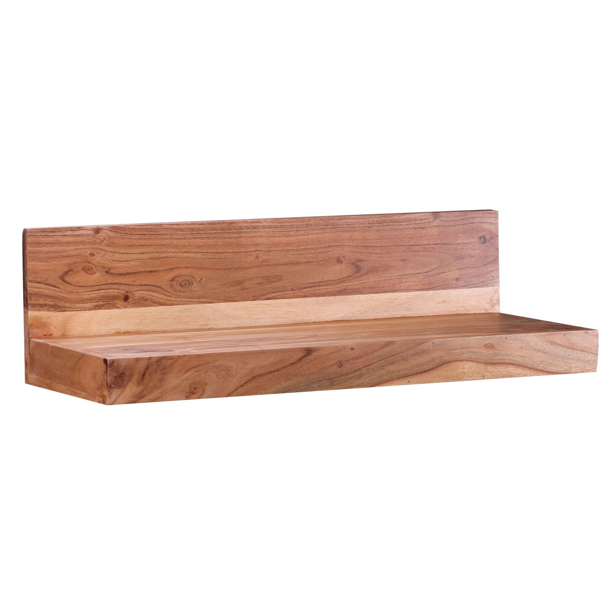 WANDREGAL eckig DAFNE Akazie Holzregal - Akaziefarben, Holz (60/17/23cm) - tinkaro