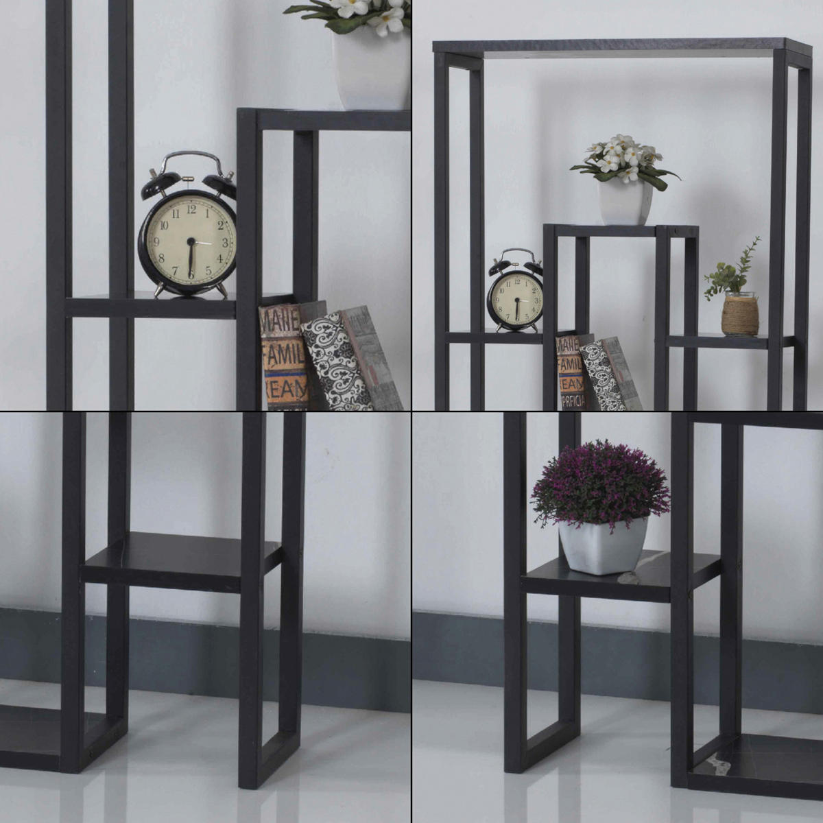 STANDREGAL Blaavandshuk - Schwarz, Holzwerkstoff/Metall (60/150/19cm) - [en.casa]
