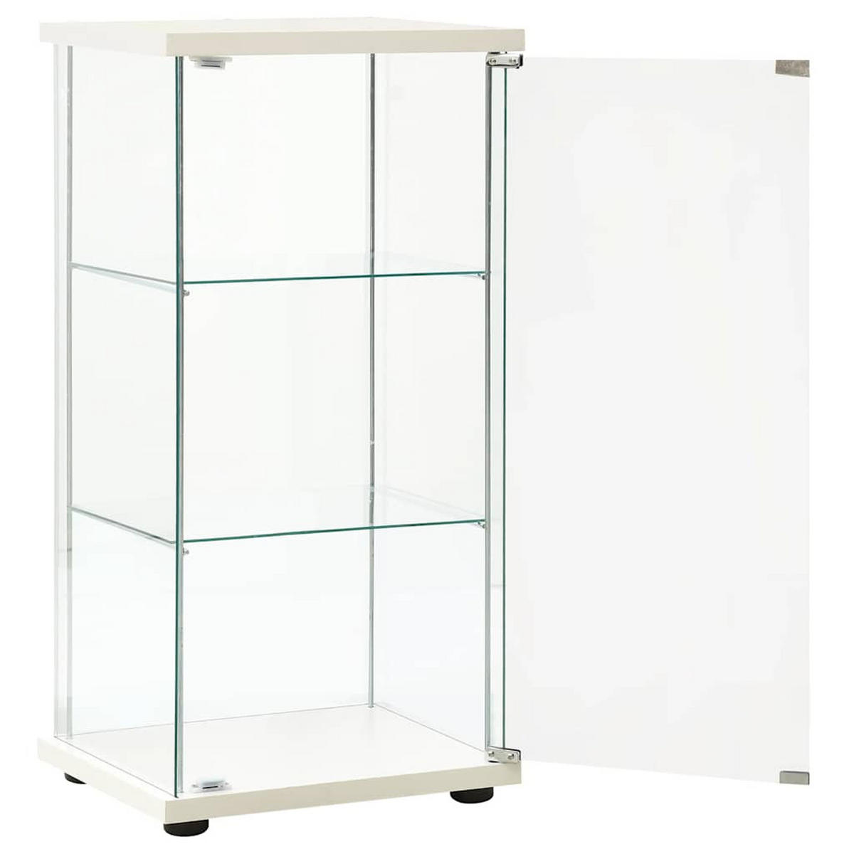 VITRINE mit 3 Ebenen, 42,5/36,5,86 cm, aus Gehärtetes Glas, in Weiß und Transparent - Weiß, Glas (42.5/86/36.5cm) - vidaXL