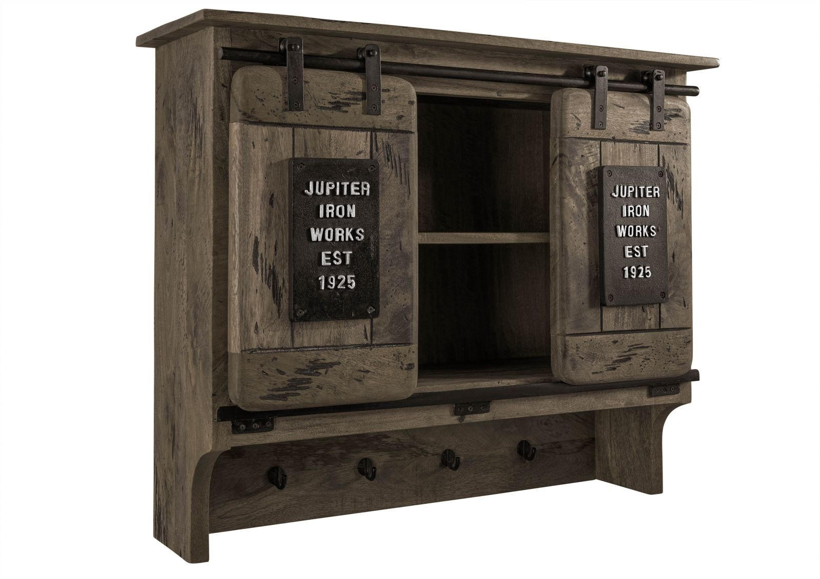 WANDGARDEROBE Mango 90x30x75 grau lackiert RAILWAY #260 - Grau, Holz (90/75/30cm) - Massivmoebel24
