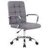 DREHSTUHL Lederlook grau - Grau, Textil/Metall (59/91/63cm) - CLP