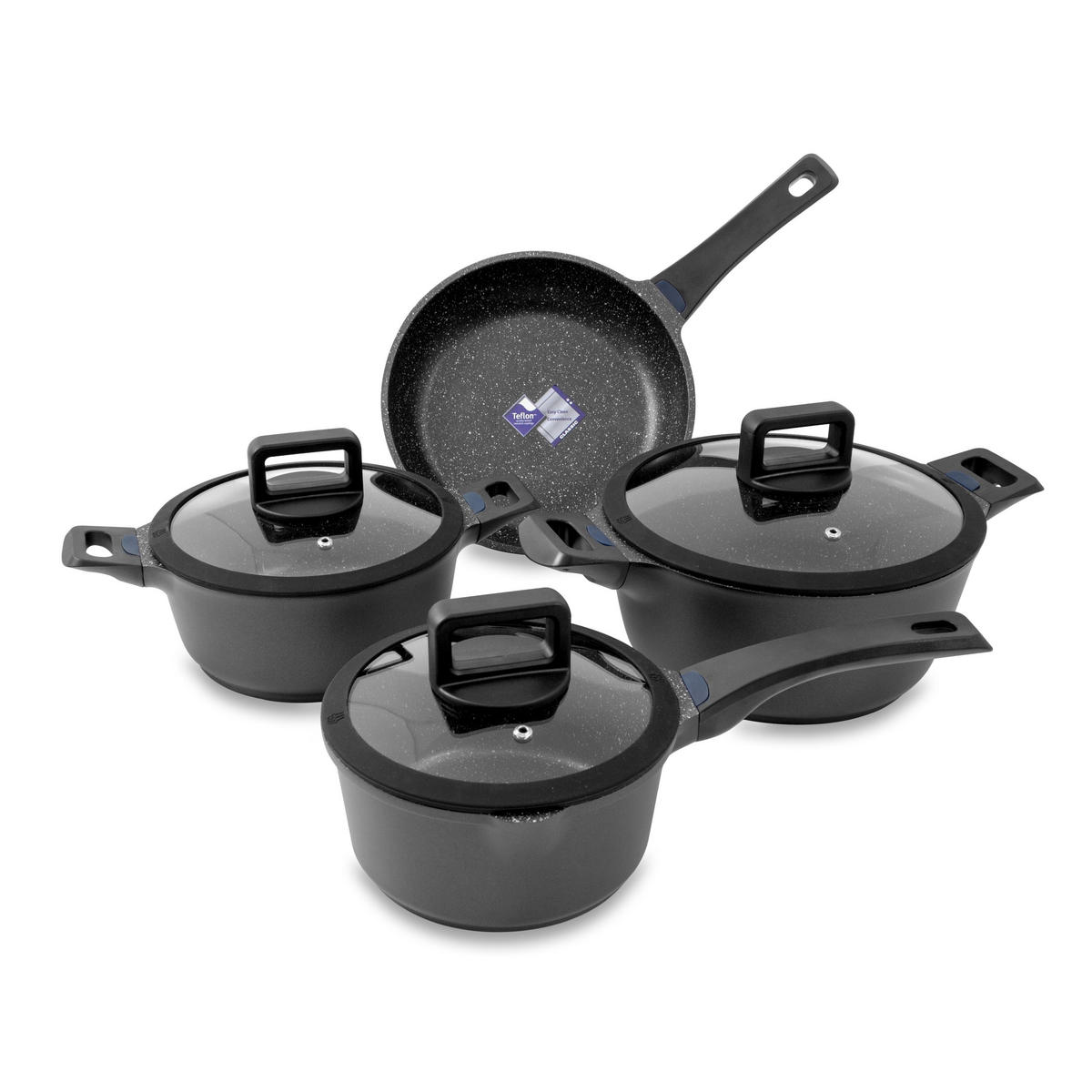 TOPFSET Thermo Pro, Aluguss, Induktion, Antihaftbeschichtung, 7-teilig - Schwarz, Kunststoff/Metall - KOPF