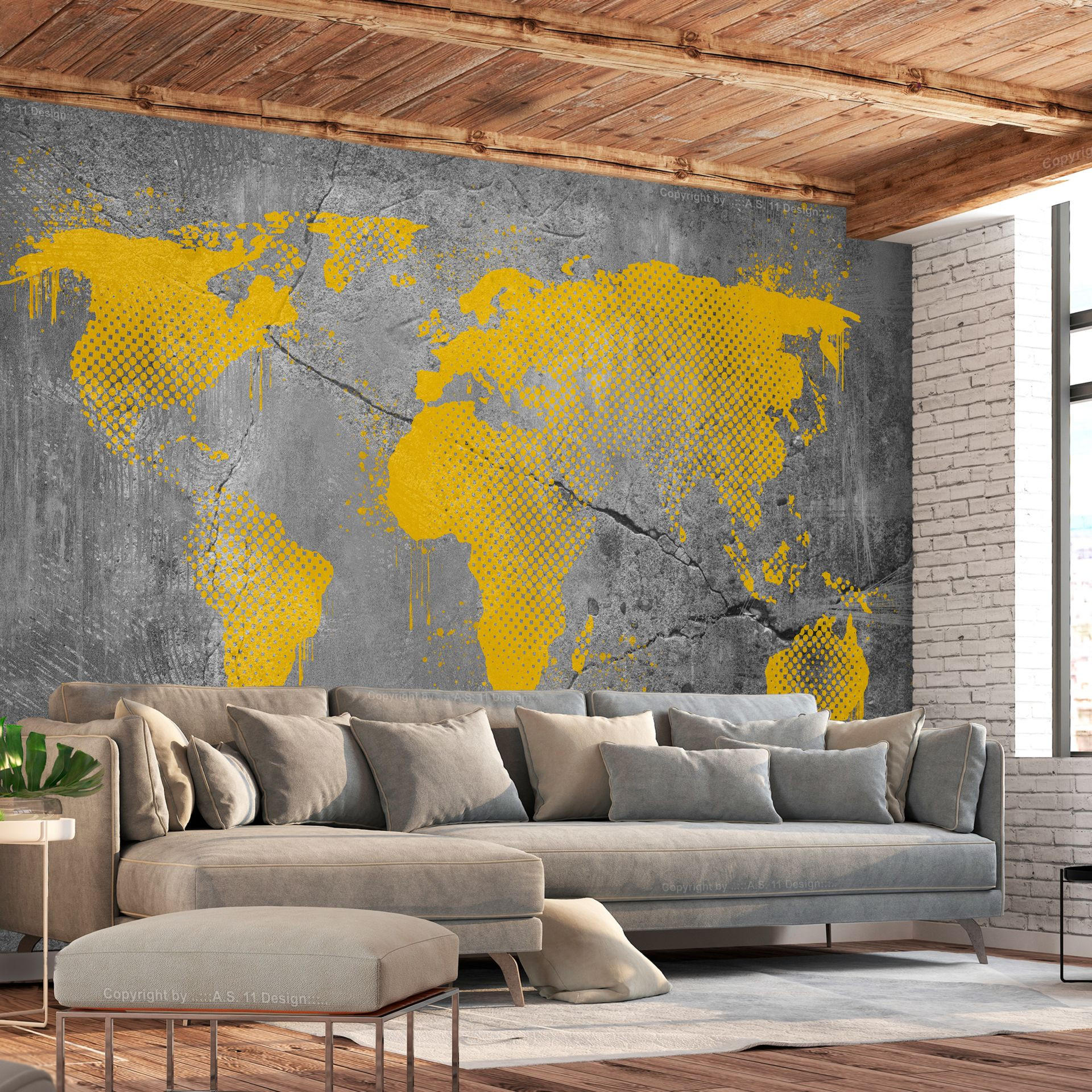 VLIESTAPETE Grau 250/175 cm - Gelb/Grau, Textil (250/1cm) - KUNSTLOFT