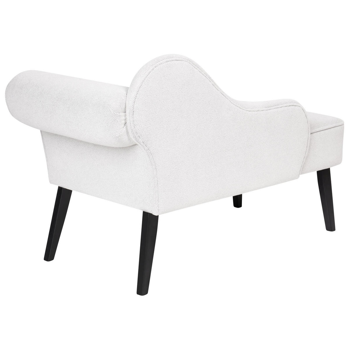 CHAISELONGUE weiß rechtsseitig Biarritz - Schwarz/Weiß, Textil (118/77/60cm) - Beliani
