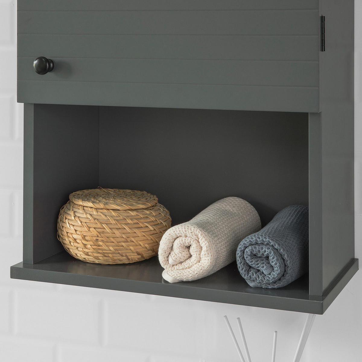 HÄNGESCHRANK Dunkelgrau - Grau, Holzwerkstoff (40/76/21cm) - SoBuy