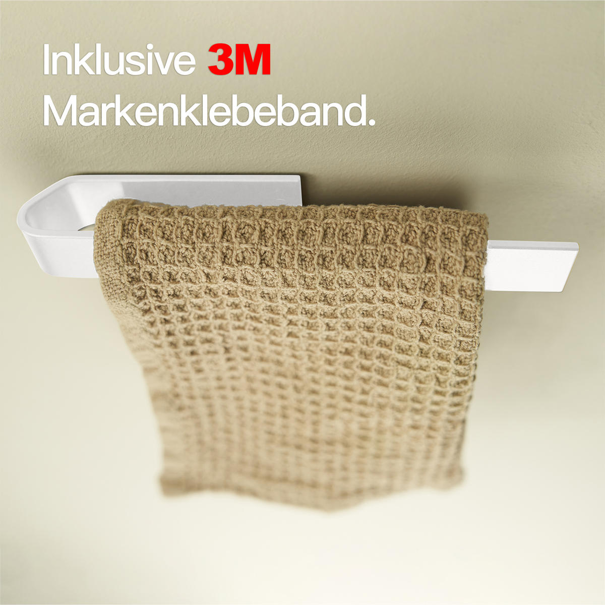 SPÜLTUCHHALTER OHNE BOHREN Matt Weiß - Weiß, Metall (17/3/3cm) - Designfabrik Hamburg