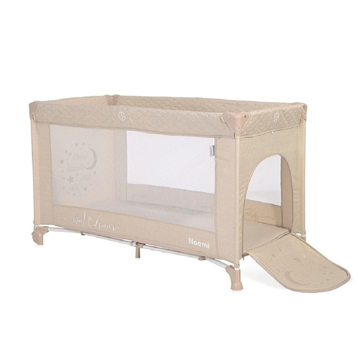 BABYREISEBETT Laufstall Noemi hellbraun eine Ebene, seitliche Öffnung, Matratze - Braun, Kunststoff (60/120cm) - Lorelli